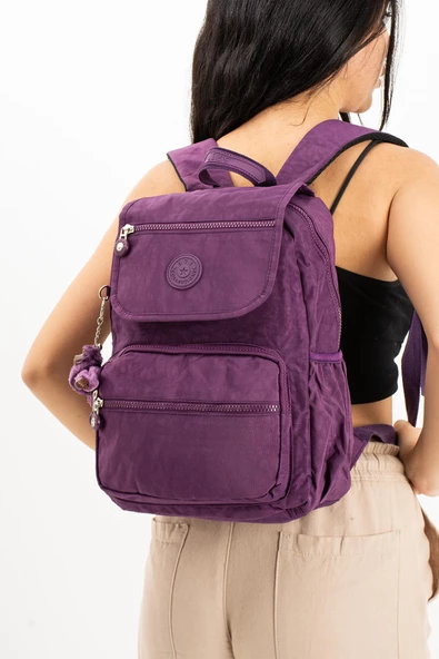 Ultra Hafif Orta Boy Sırt Çantası Çok Cepli Mor (Model: 571-4A) - 2