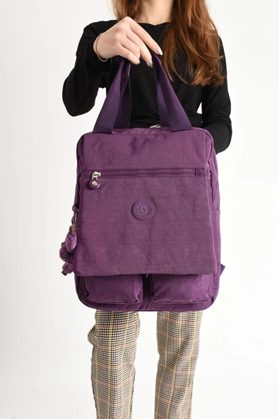 571 collections İki Fonksiyonlu Sırt ve El Çantası Ultra Hafif Mor (Model:571-5H) - Resim 2
