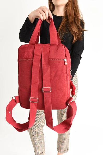 571 collections İki Fonksiyonlu Sırt ve El Çantası Ultra Hafif Kırmızı (Model:571-5H) - Resim 3