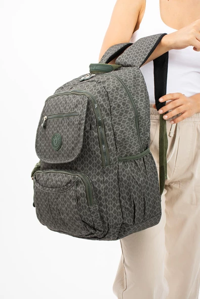 571 collections Ultra Hafif Çok Cepli Su Geçirmez Sırt Çantası Unisex Desenli Yeşil (Model: 571-2E) - Resim 2