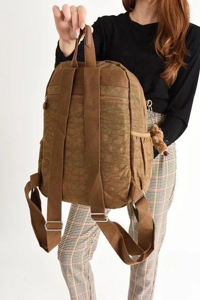 571 collections Ultra Hafif Orta Boy Sırt Çantası  Çok Cepli Unisex Taba (Model: 571-4B) - Resim 3