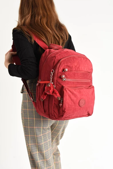 571 collections Ultra Hafif Orta Boy Sırt Çantası  Çok Cepli Unisex Kırmızı (Model: 571-4B) ürün görseli