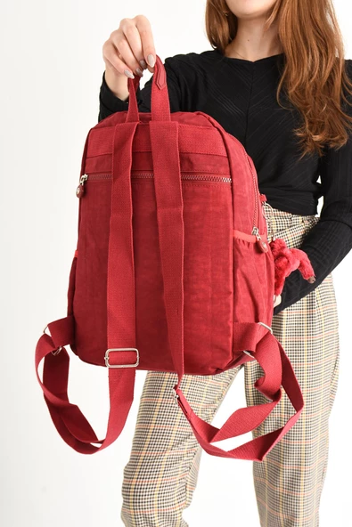 571 collections Ultra Hafif Orta Boy Sırt Çantası  Çok Cepli Unisex Kırmızı (Model: 571-4B) - Resim 3