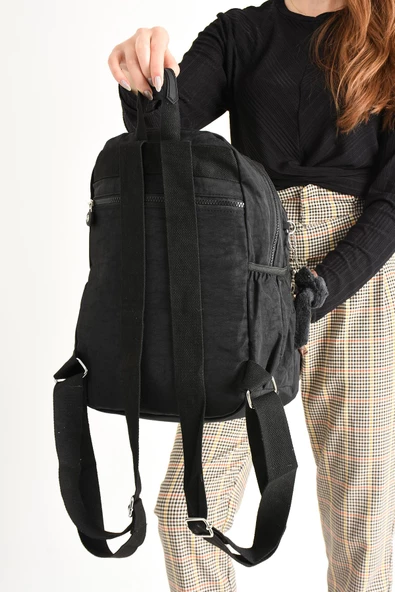 571 collections Ultra Hafif Orta Boy Sırt Çantası  Çok Cepli Unisex Siyah (Model: 571-4B) - Resim 3