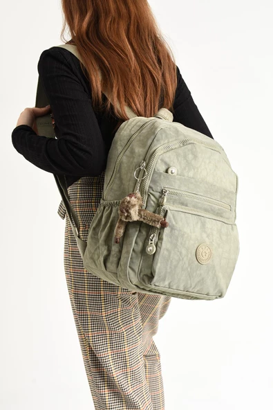 Ultra Hafif Orta Boy Sırt Çantası  Çok Cepli Vizon (Model: 571-4B)