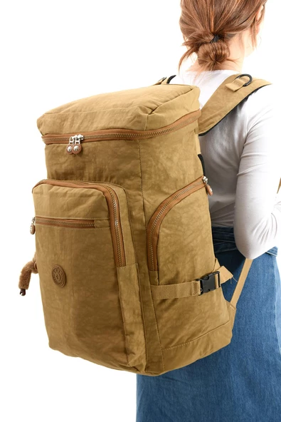 571 collections Büyük Boy Ultra Hafif Çok Bölmeli Dağcı Çantası Kum Beji (Cappuccino) (Model: 571-7D) - Resim 2