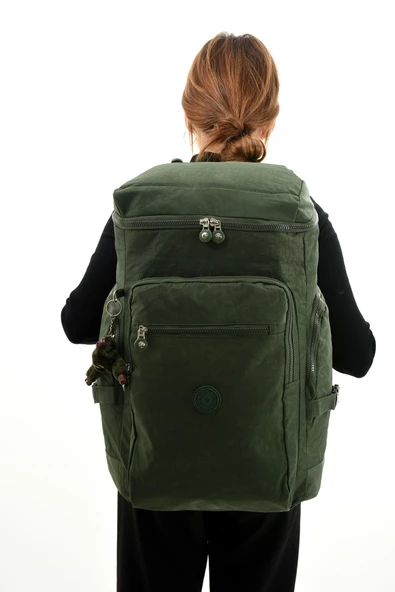 Büyük Boy Ultra Hafif Çok Bölmeli Dağcı Çantası Yeşil (Model: 571-7D)