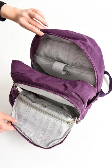 Ultra Hafif Orta Boy Sırt Çantası  Çok Cepli Mor (Model: 571-4B) - 4