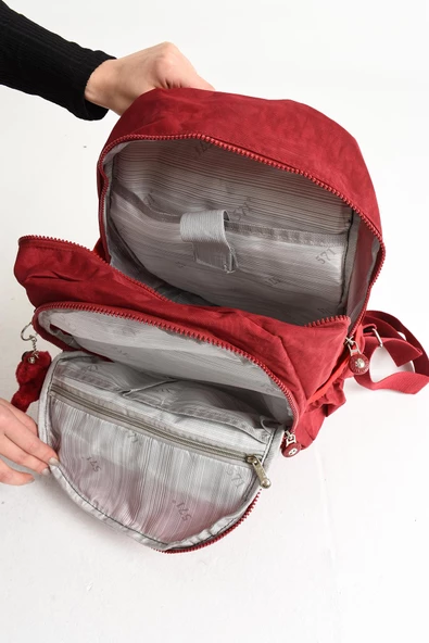 571 collections Ultra Hafif Orta Boy Sırt Çantası  Çok Cepli Unisex Kırmızı (Model: 571-4B) - Resim 4