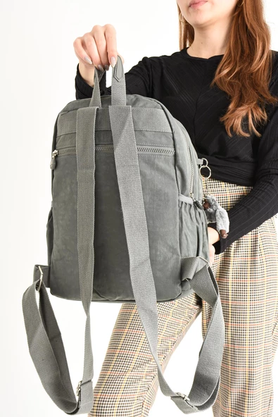 571 collections Ultra Hafif Orta Boy Sırt Çantası  Çok Cepli Unisex Gri (Model: 571-4B) - Resim 3