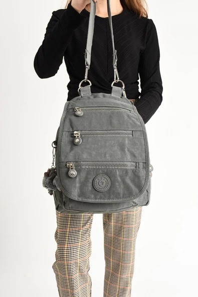 571 collections Ultra Hafif Kadın Sırt ve El Çantası Gri (Model: 571-5A) - Resim 2