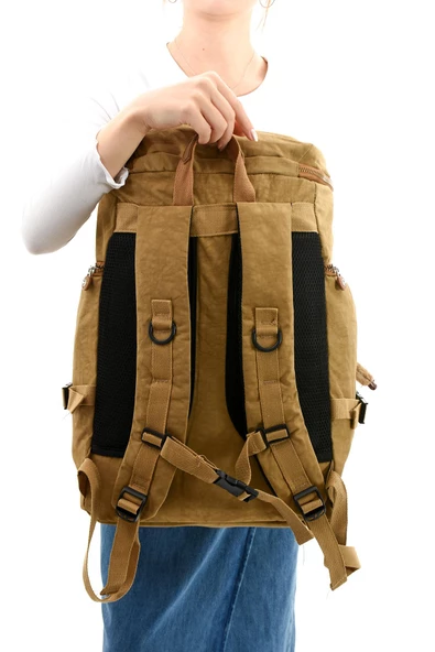 571 collections Büyük Boy Ultra Hafif Çok Bölmeli Dağcı Çantası Kum Beji (Cappuccino) (Model: 571-7D) - Resim 3