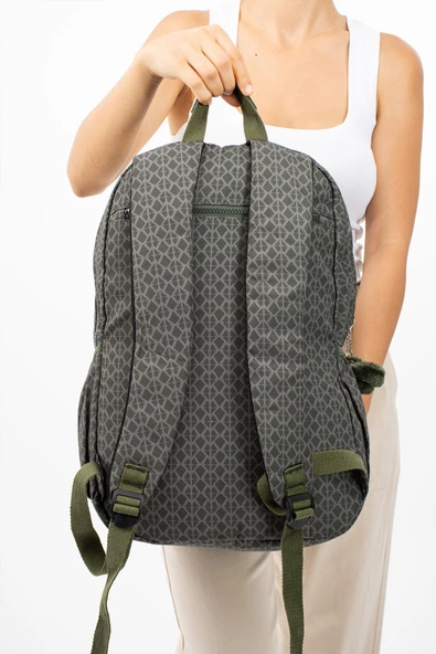 571 collections Ultra Hafif Çok Cepli Su Geçirmez Sırt Çantası Unisex Desenli Yeşil (Model: 571-2E) - Resim 3