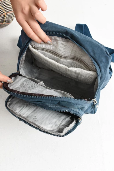 571 collections Ultra Hafif Kadın Sırt ve El Çantası Mavi (Model: 571-5A) - Resim 4