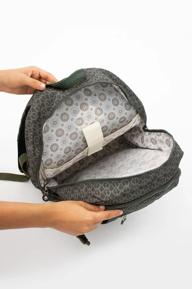 571 collections Ultra Hafif Çok Cepli Su Geçirmez Sırt Çantası Unisex Desenli Yeşil (Model: 571-2E) - Resim 4