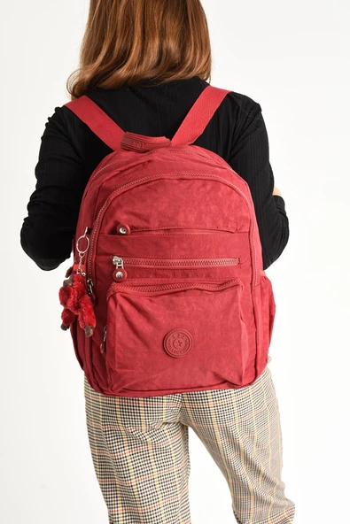 571 collections Ultra Hafif Orta Boy Sırt Çantası  Çok Cepli Unisex Kırmızı (Model: 571-4B) - Resim 2