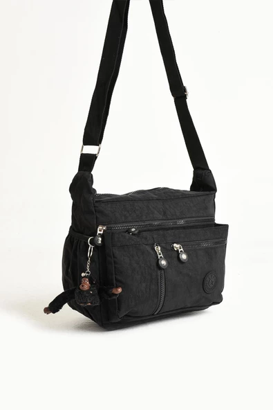 571 collections Çapraz Askılı Ultra Hafif Çok Cepli Bayan Omuz Çantası Siyah (Model:571-6C) - Resim 5