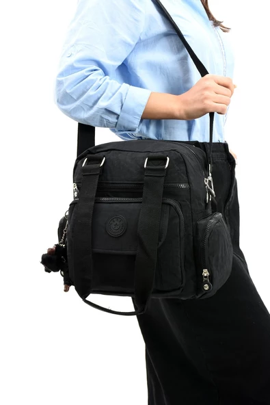 571 collections Ultra Hafif Su Geçirmez Çok Cepli Omuz Çantası Siyah (Model: 571-5E) - Resim 2