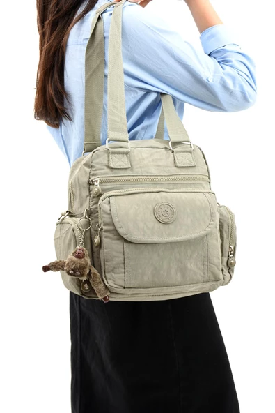 571 collections Ultra Hafif Su Geçirmez Çok Cepli Omuz Çantası Vizon (Model: 571-5E) - Resim 2