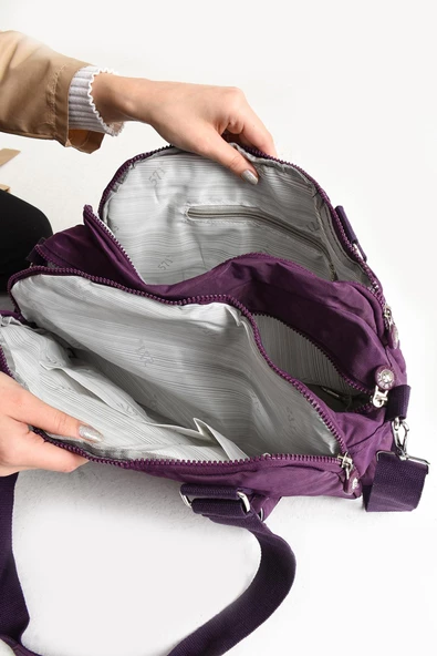 571 collections Ultra Hafif Su Geçirmez Çok Cepli Omuz Çantası Mor (Model: 571-5C) - Resim 4