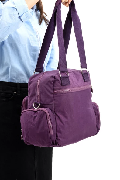 571 collections Ultra Hafif Su Geçirmez Çok Cepli Omuz Kol Çantası Mor (Model: 571-5E) - Resim 3