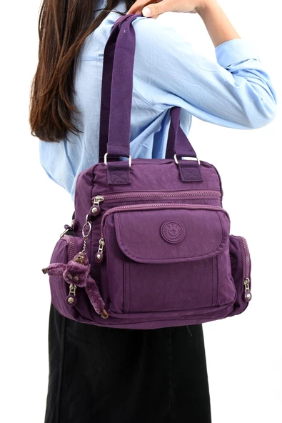 571 collections Ultra Hafif Su Geçirmez Çok Cepli Omuz Kol Çantası Mor (Model: 571-5E) - Resim 2