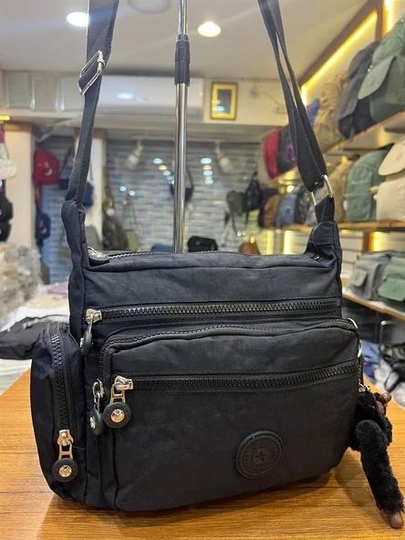 571 collections Çapraz Askılı Ultra Hafif Çok Cepli Omuz Çantası Siyah (Model: 571-6F)