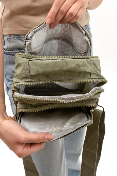 571 collections Unisex (Bay-Bayan) Ķüçük Boy Çapraz Askılı El Çantası (Evrak, Telefonluk , Gündelik) Vizon (Model: 571-7E) - Resim 4