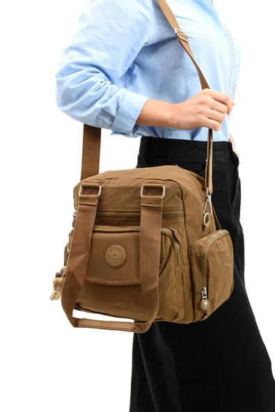 571 collections Ultra Hafif Su Geçirmez Çok Cepli Omuz Çantası Taba (Model: 571-5E) ürün görseli 1