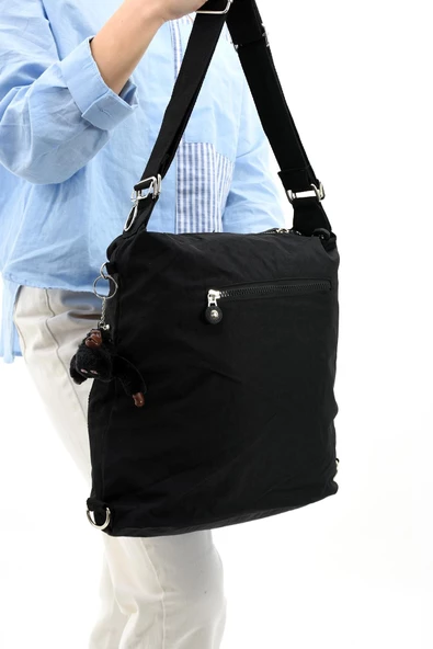 571 collections Ultra Hafif Hem Sırt Hem Omuz Kadın Çantası Siyah (Model: 571-5B) - Resim 3