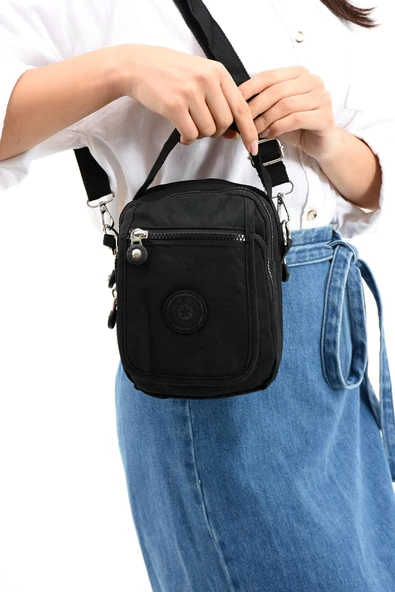 571 collections Çapraz Askılı Ultra Hafif Çok Cepli Unisex Çantası Siyah (Model: 571-6K) - Resim 2