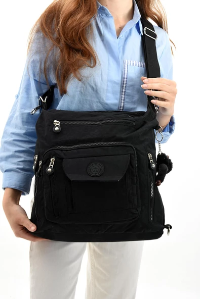 571 collections Ultra Hafif Hem Sırt Hem Omuz Kadın Çantası Siyah (Model: 571-5B) - Resim 2