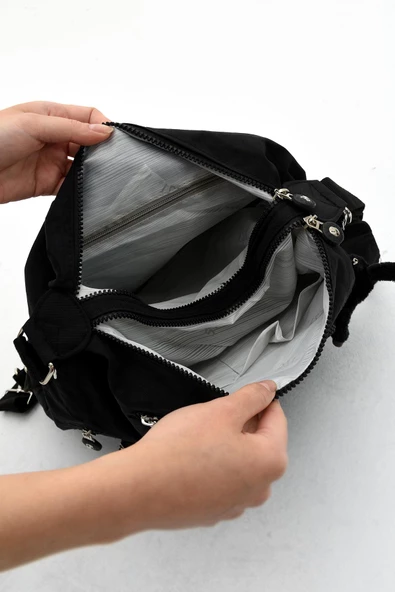 571 collections Ultra Hafif Hem Sırt Hem Omuz Kadın Çantası Siyah (Model: 571-5B) - Resim 4