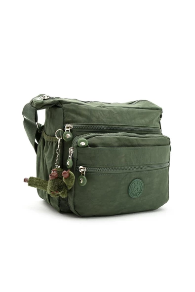 Çapraz Askılı Ultra Hafif Çok Cepli Bayan Omuz Çantası Yeşil (Model: 571-6A) - 5