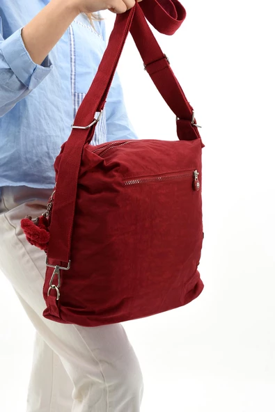 Ultra Hafif Hem Sırt Hem Omuz Kadın Çantası Kırmızı (Model: 571-5B) - 3