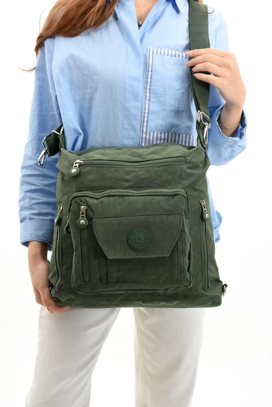 571 collections Ultra Hafif Hem Sırt Hem Omuz Kadın Çantası Yeşil (Model: 571-5B) - Resim 2