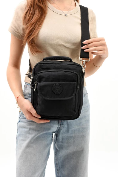 571 collections Unisex (Bay-Bayan) Ķüçük Boy Çapraz Askılı El Çantası (Evrak, Telefonluk , Gündelik) Siyah (Model: 571-7E) - Resim 2