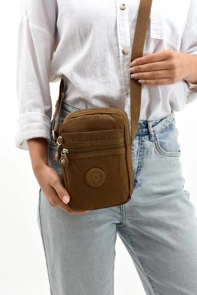 571 collections Çapraz Ayarlanabilir Telefon Bölmeli Omuz Çantası ( Telefonluk ) Taba (Model: 571-12-10A) - Resim 2