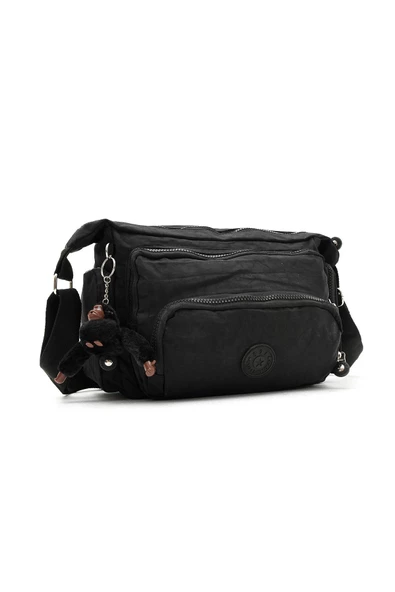 571 collections Çapraz Askılı Ultra Hafif Çok Cepli Bayan Omuz Çantası Siyah (Model: 571-6G) - 5