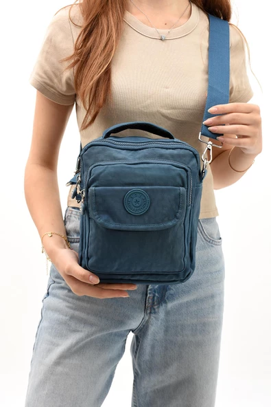 Unisex (Bay-Bayan) Ķüçük Boy Çapraz Askılı El Çantası (Evrak, Telefonluk , Gündelik) Mavi (Model: 571-7E) - 2