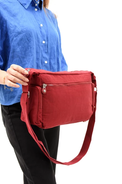 571 collections Çapraz Askılı Ultra Hafif Çok Cepli Bayan Omuz Çantası Kırmzı (Model: 571-6G) - Resim 3