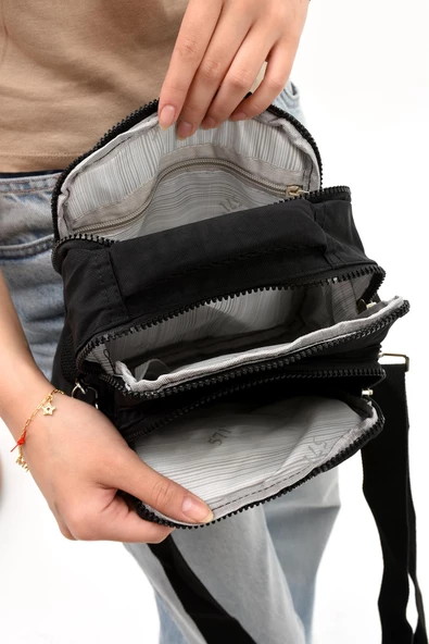 571 collections Unisex (Bay-Bayan) Ķüçük Boy Çapraz Askılı El Çantası (Evrak, Telefonluk , Gündelik) Siyah (Model: 571-7E) - Resim 4