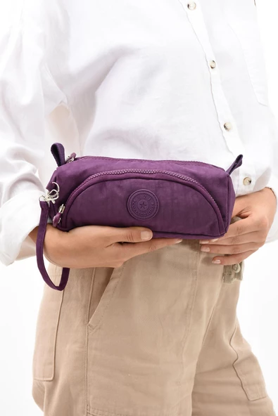 571 collections İki Bölmeli Kalemlik (Yıkanabilir ve Su Geçirmez, Makyaj Çantası ) Mor (Model: 571-15J)