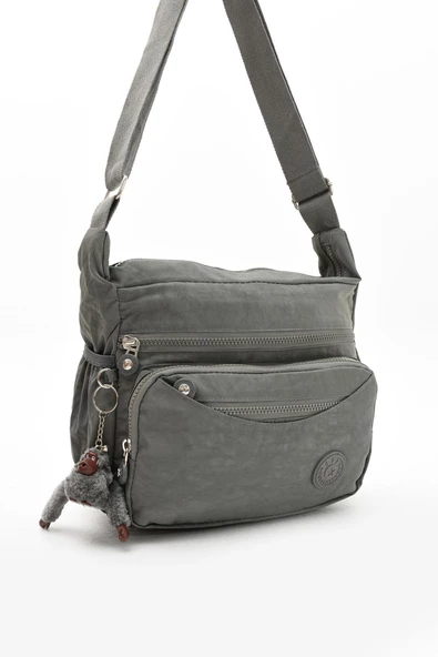 Çapraz Askılı Ultra Hafif Çok Cepli Kadın Omuz Çantası Gri (Model: 571-6E) - 5