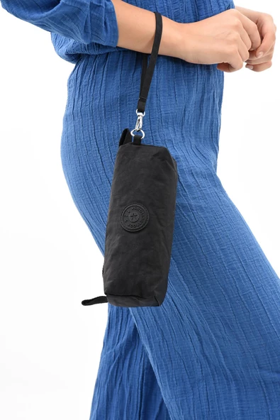 Tek Bölmeli Kalemlik (Yıkanabilir ve Su Geçirmez, makyaj çantası ) Siyah (Model: 571-15H) - 2
