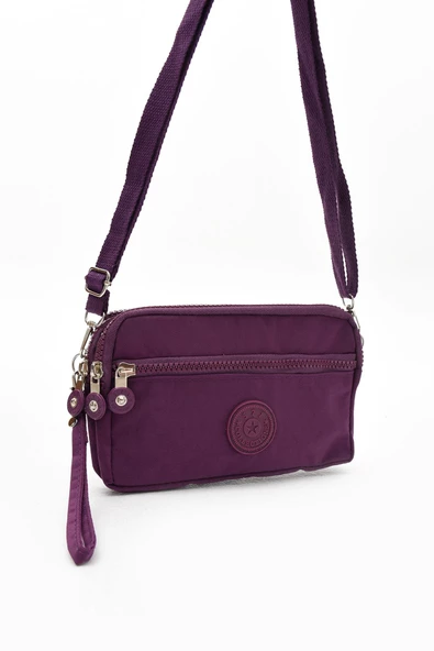 571 collections Çapraz Askılı Üç Bölmeli Cüzdan Telefonluk Mor (Model: 571-15E) - Resim 5