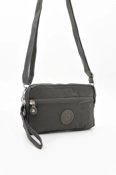 571 collections Çapraz Askılı Üç Bölmeli Cüzdan Telefonluk Gri (Model: 571-15E) - Resim 5