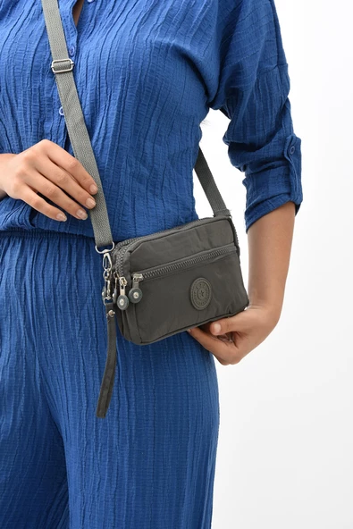 571 collections Çapraz Askılı Üç Bölmeli Cüzdan Telefonluk Gri (Model: 571-15E) ürün görseli