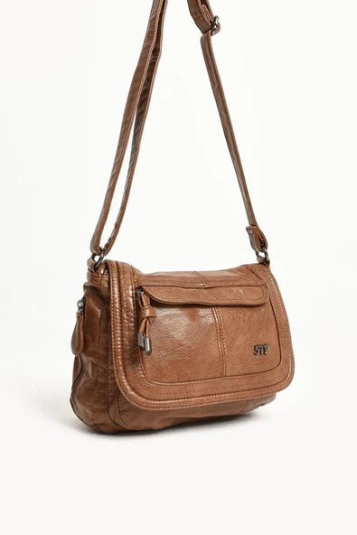 Suni Deri Omuz Çantası Taba (Model: 571-11-13E) - 5