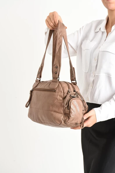 571 collections Suni Deri Omuz Çantası Vizon (Model: 571-11-13D) - Resim 3